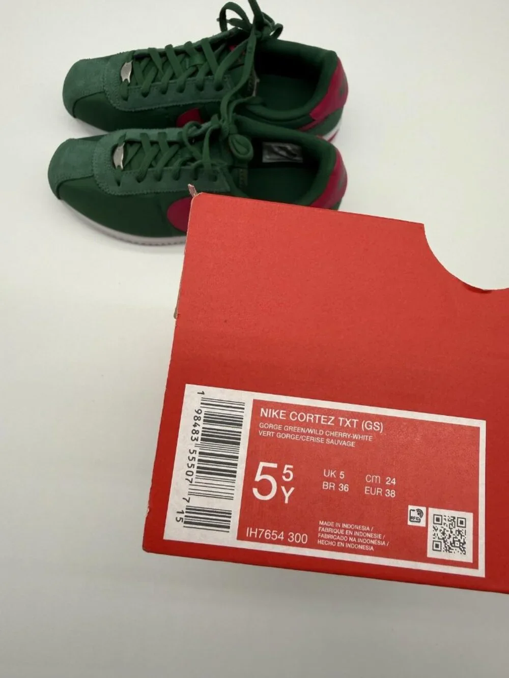 New Nike Cortez TXT GS Shoes Youth 5.5Y Green Pink IH7654 300 Running Sneakers